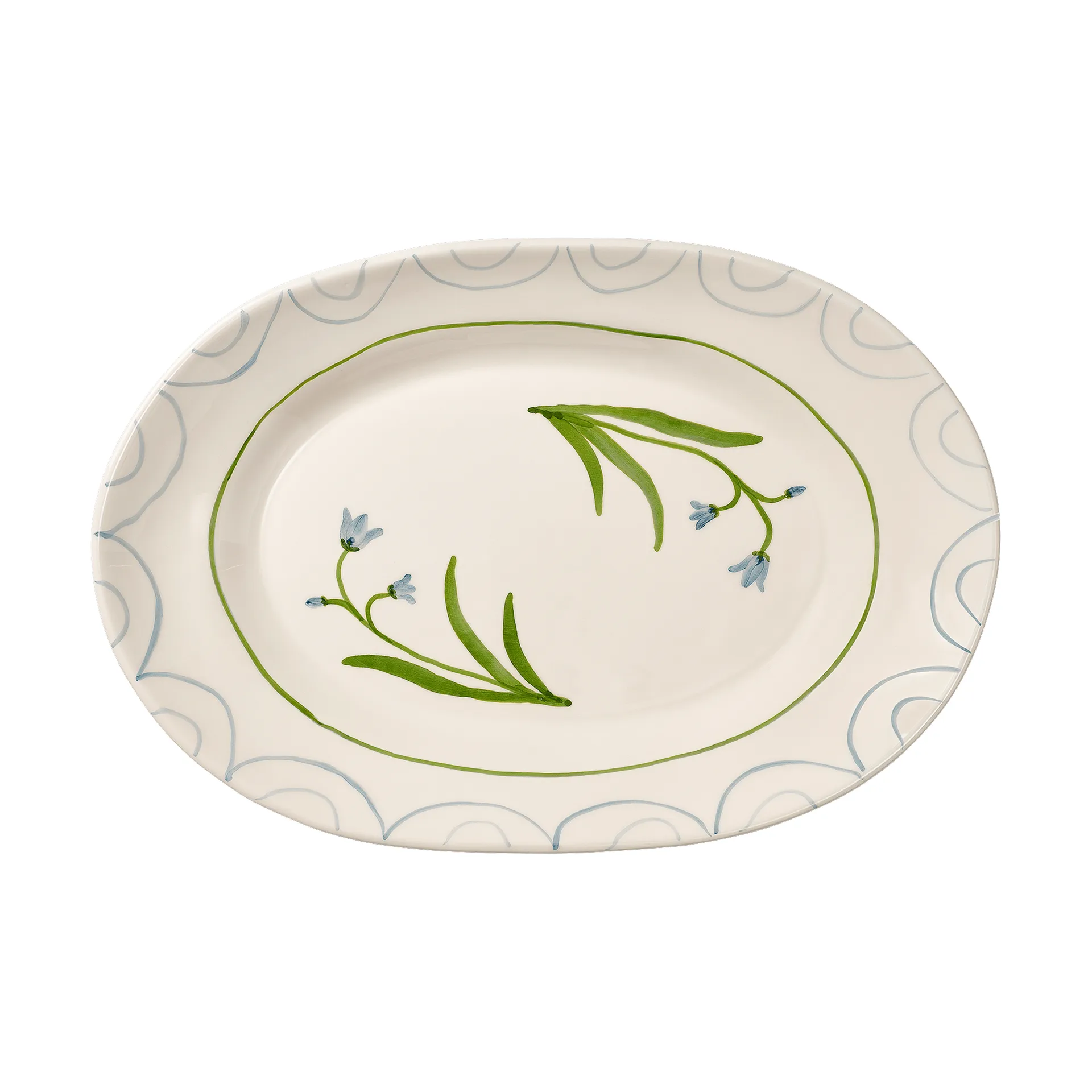 Cottage flower Blue Bell serveringsfat, Light Blue, 38.5 cm Pick a Poppy