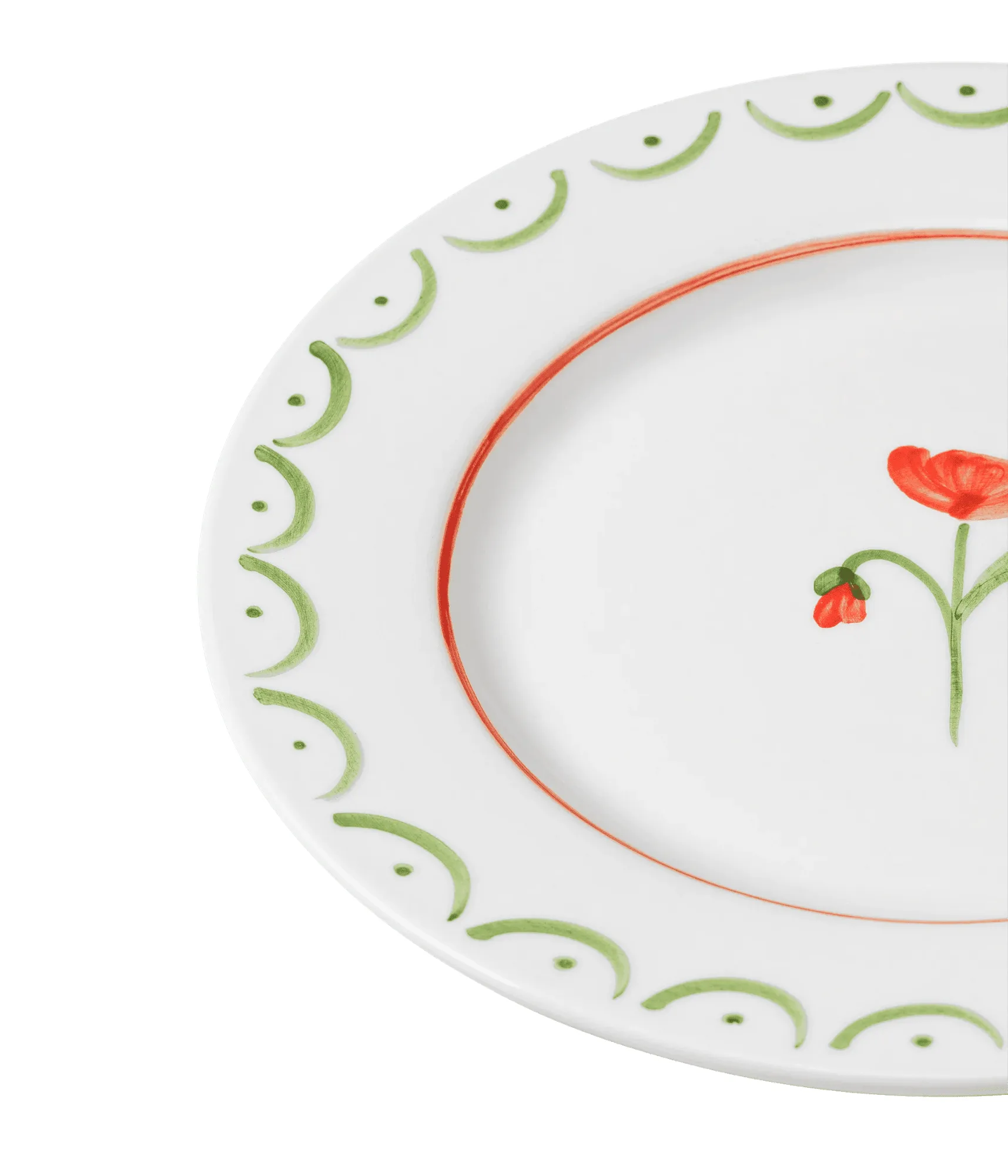 Cottage Flower salladstallrik, Poppy Red, 22 cm Pick a Poppy