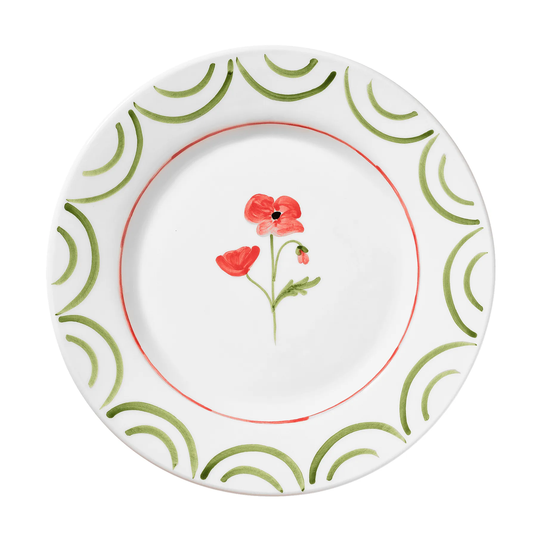 Cottage Flower tallrik, Poppy Red, 28 cm Pick a Poppy