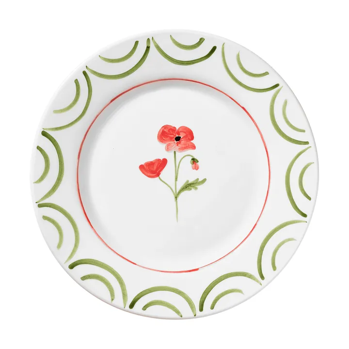 Cottage Flower tallrik - Poppy Red, 28 cm - Pick a Poppy