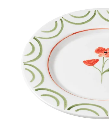 Cottage Flower tallrik - Poppy Red, 28 cm - Pick a Poppy