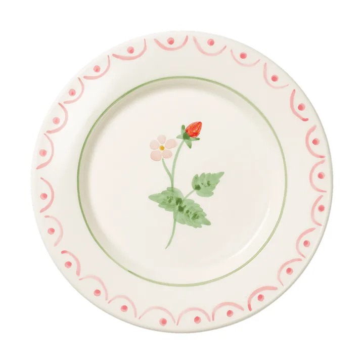 Cottage flower Wild Strawberry salladstallrik - Red, 22 cm - Pick a Poppy