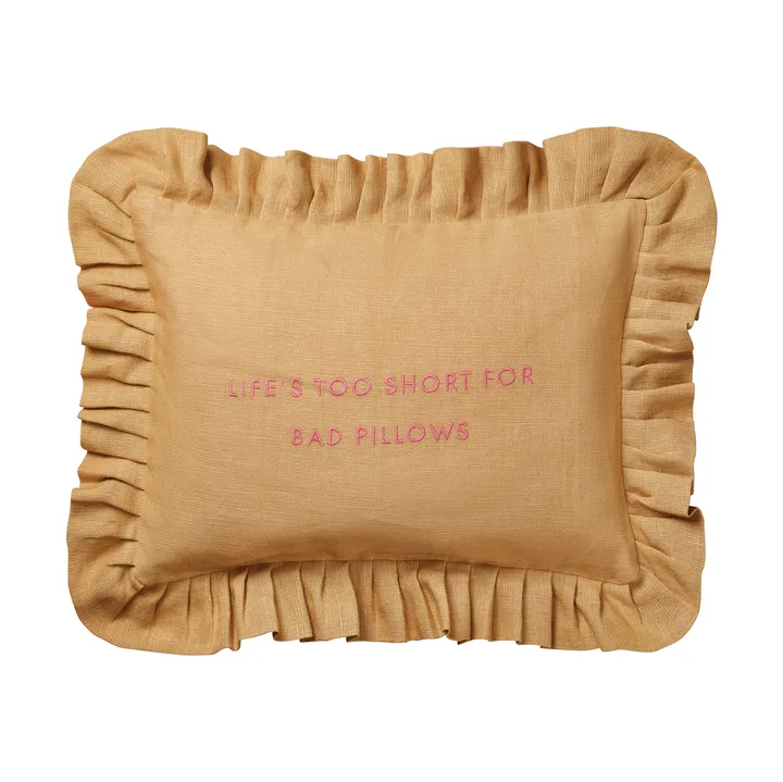 Quote kudde - Harvest yellow, 30x40 cm - Pick a Poppy