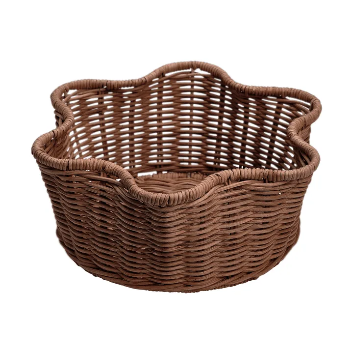 Rattan Round korg - Dark brown, 23 cm - Pick a Poppy