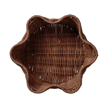 Rattan Round korg - Dark brown, 23 cm - Pick a Poppy