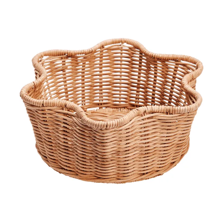 Rattan Round korg - Natural, 23 cm - Pick a Poppy