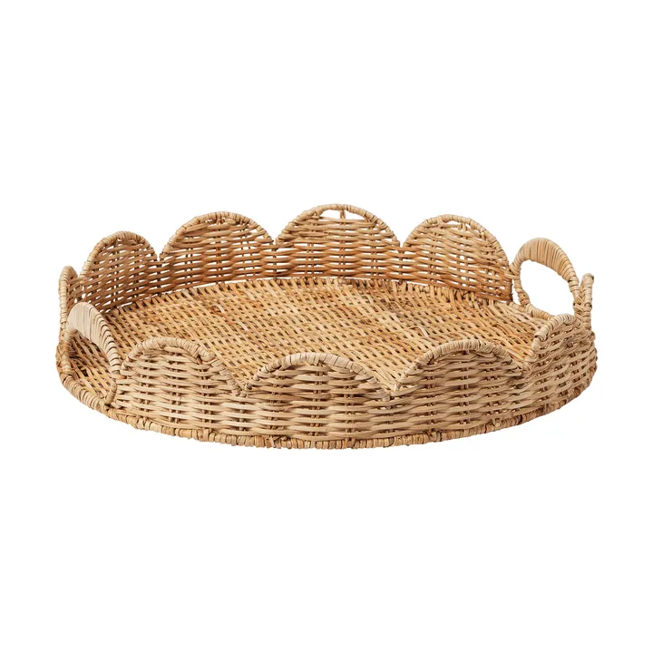 Round Scallop bricka - Natural, 40 cm - Pick a Poppy