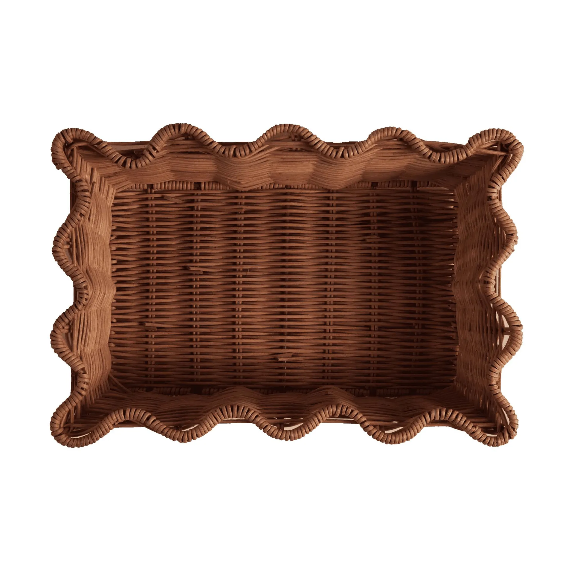 Scallop Rattan korg, Dark Brown, 20x30 cm Pick a Poppy