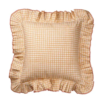 Vichy kudde - Light Yellow, 40x40 cm - Pick a Poppy