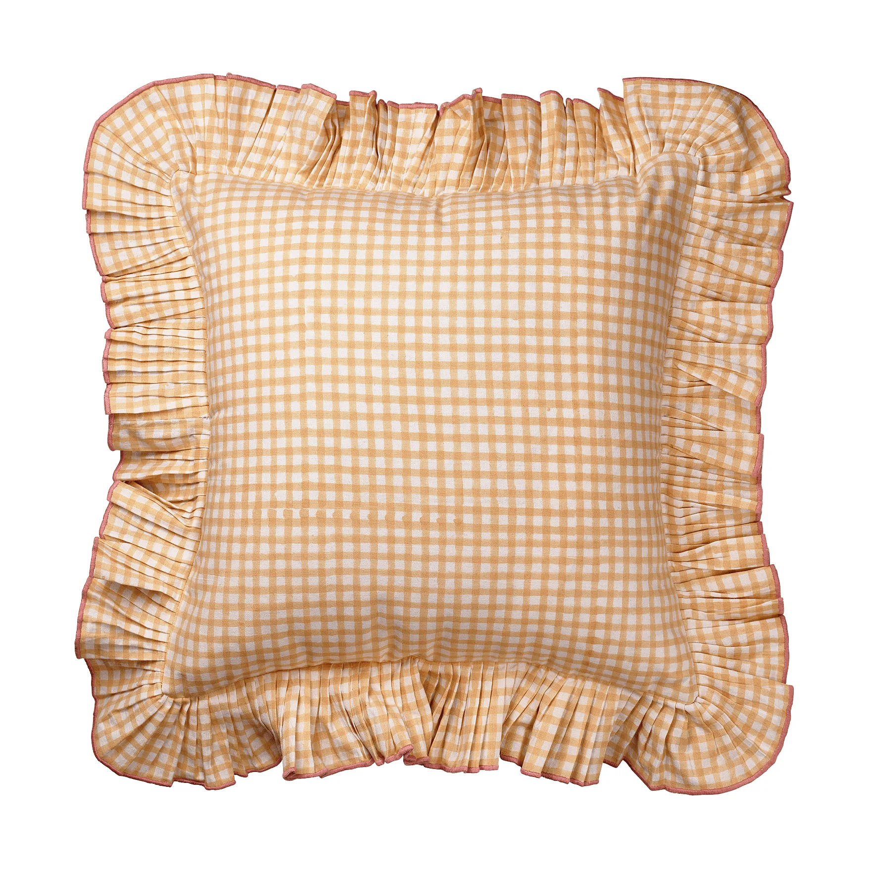 Vichy kuddfodral, Light Yellow, 40x40 cm Pick a Poppy