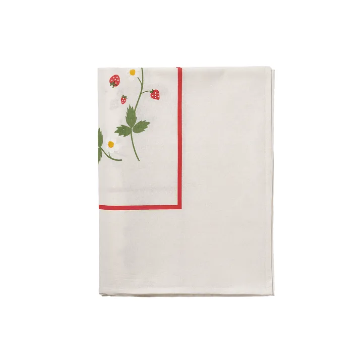 Wild Strawberry bordsduk - Red, 250x150 cm - Pick a Poppy
