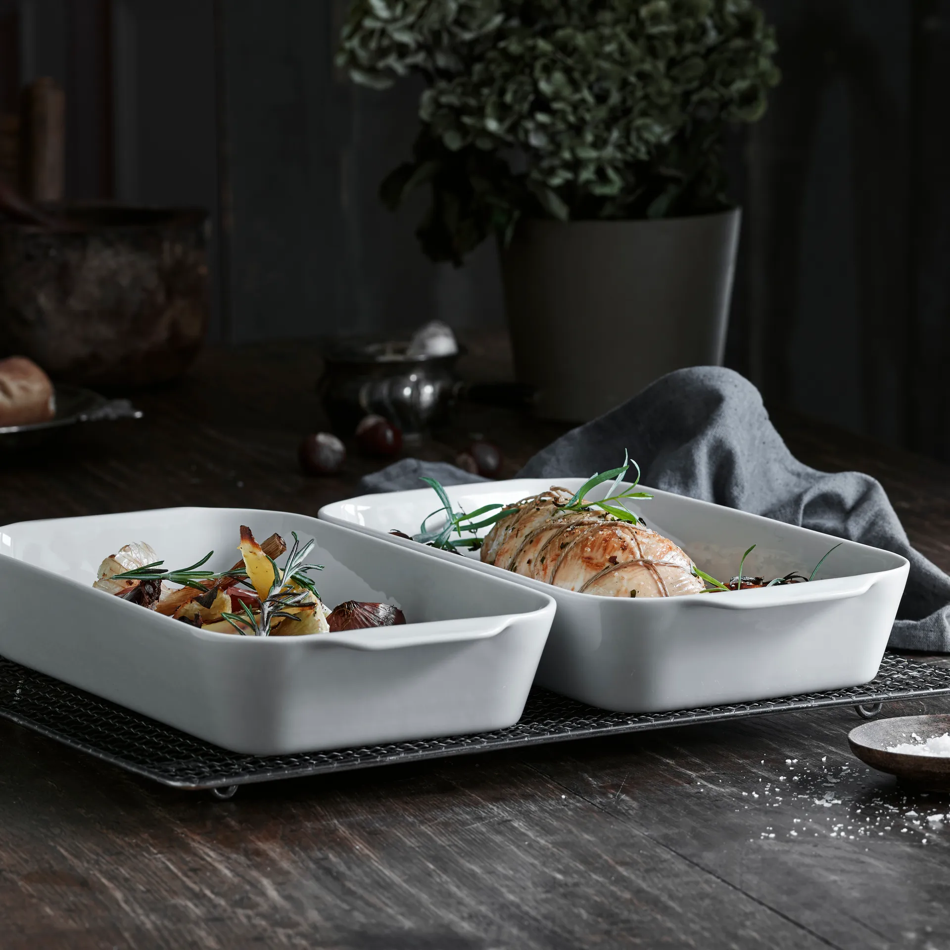 Pillivuyt stekfat djupt vit, 32x17 cm Pillivuyt