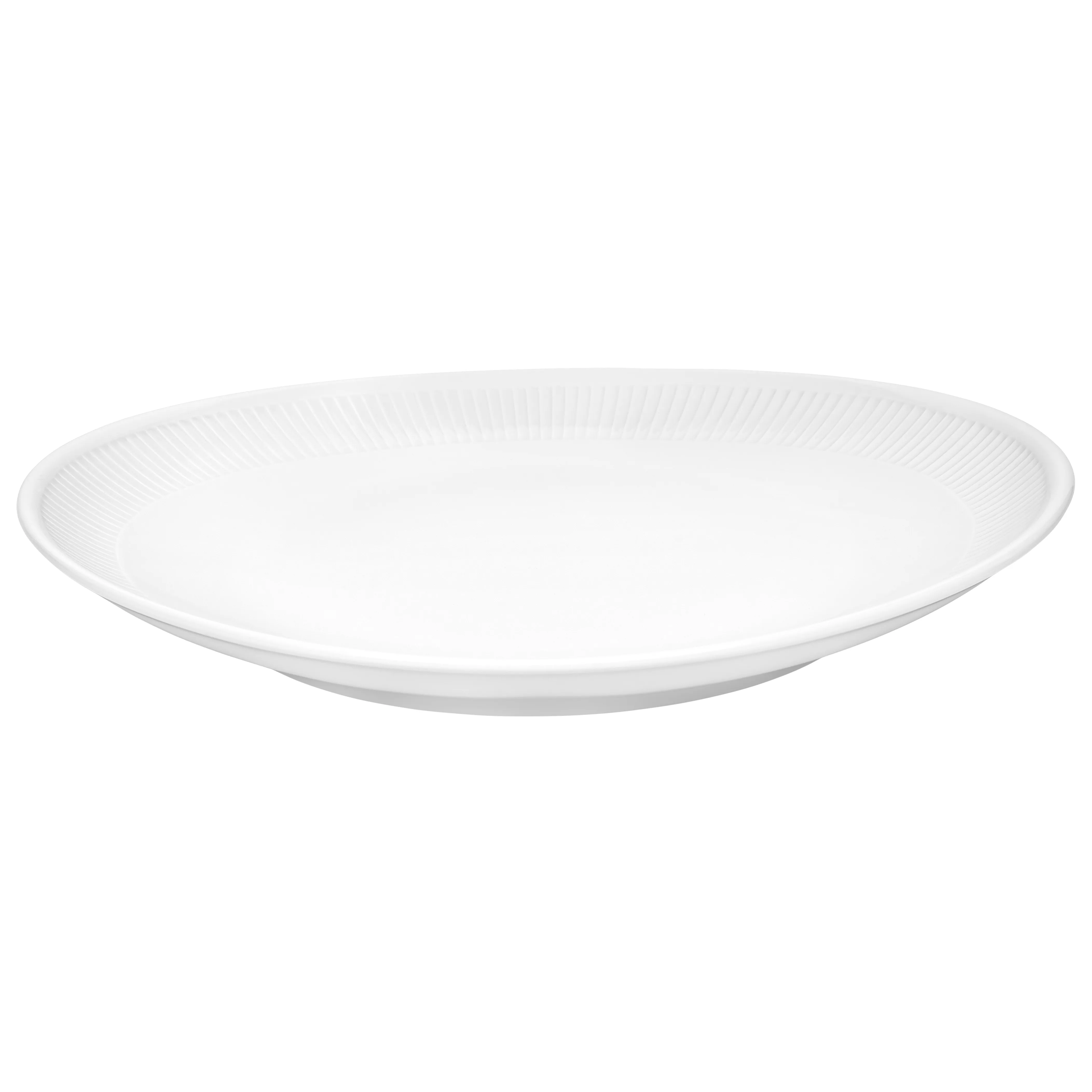 Pillivuyt Plissé steaktallrik oval, Vit