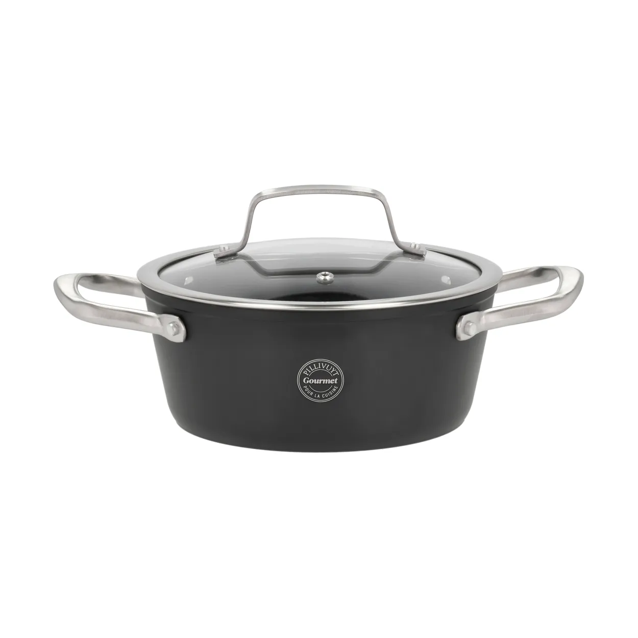 Pillivuyt Travo gryta med glaslock 2,1 l Svart-aluminium