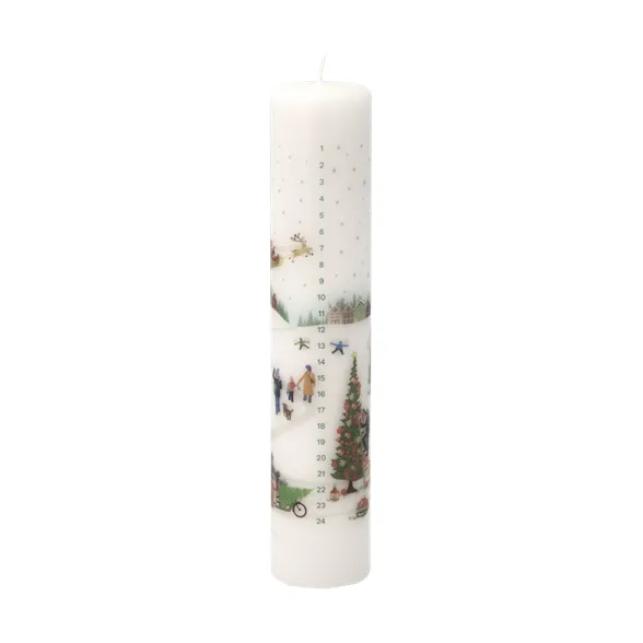 Vinter kalenderljus Ø5x25 cm - Vit - Pillivuyt
