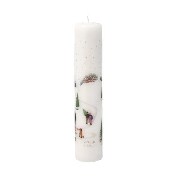 Vinter kalenderljus Ø5x25 cm, Vit Pillivuyt
