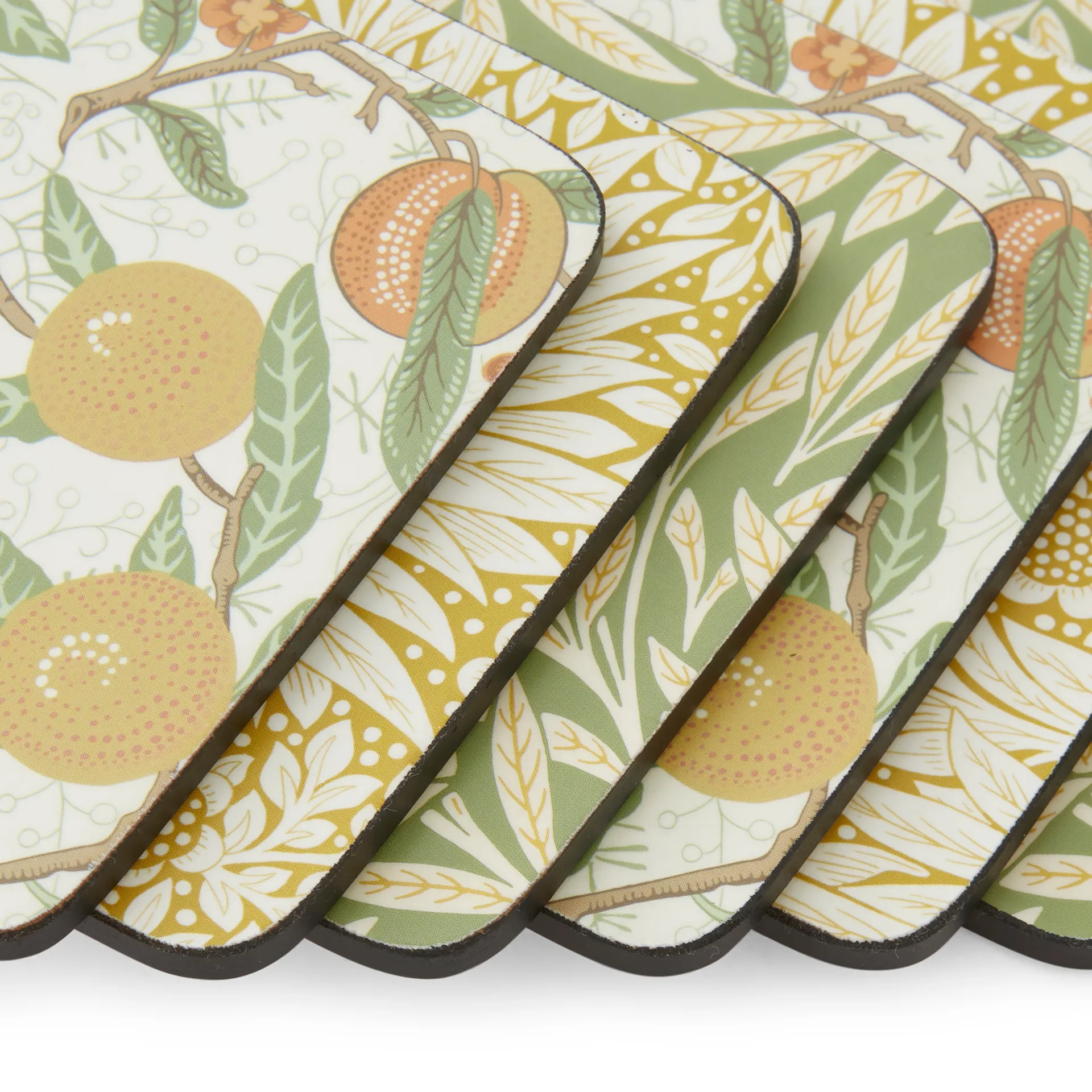 Morris & Co Simpley mixed glasunderlägg 6 delar, Fruit, Willow, Marigold Pimpernel