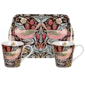 Pimpernel Strawberry Thief mugg och brickset Brun