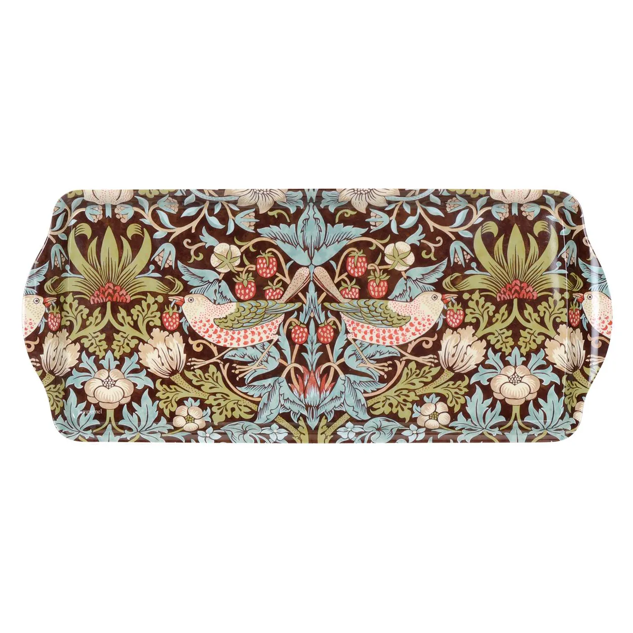 Alternativ bild 0 för Morris & Co - Strawberry Thief Smörgåsbricka 16,5x38,5 cm Brun