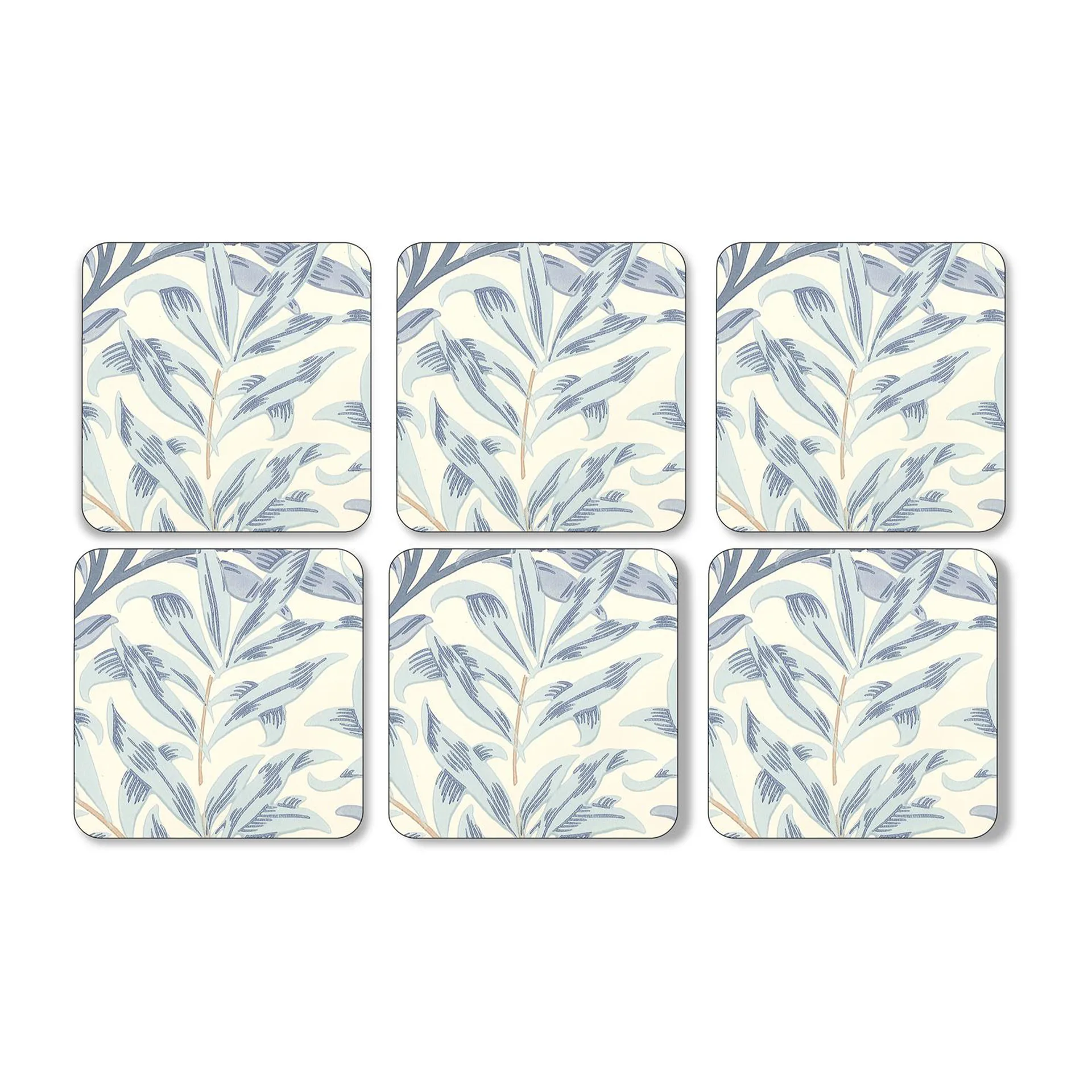 Willow Bough glasunderlägg 6-pack, Blue Pimpernel