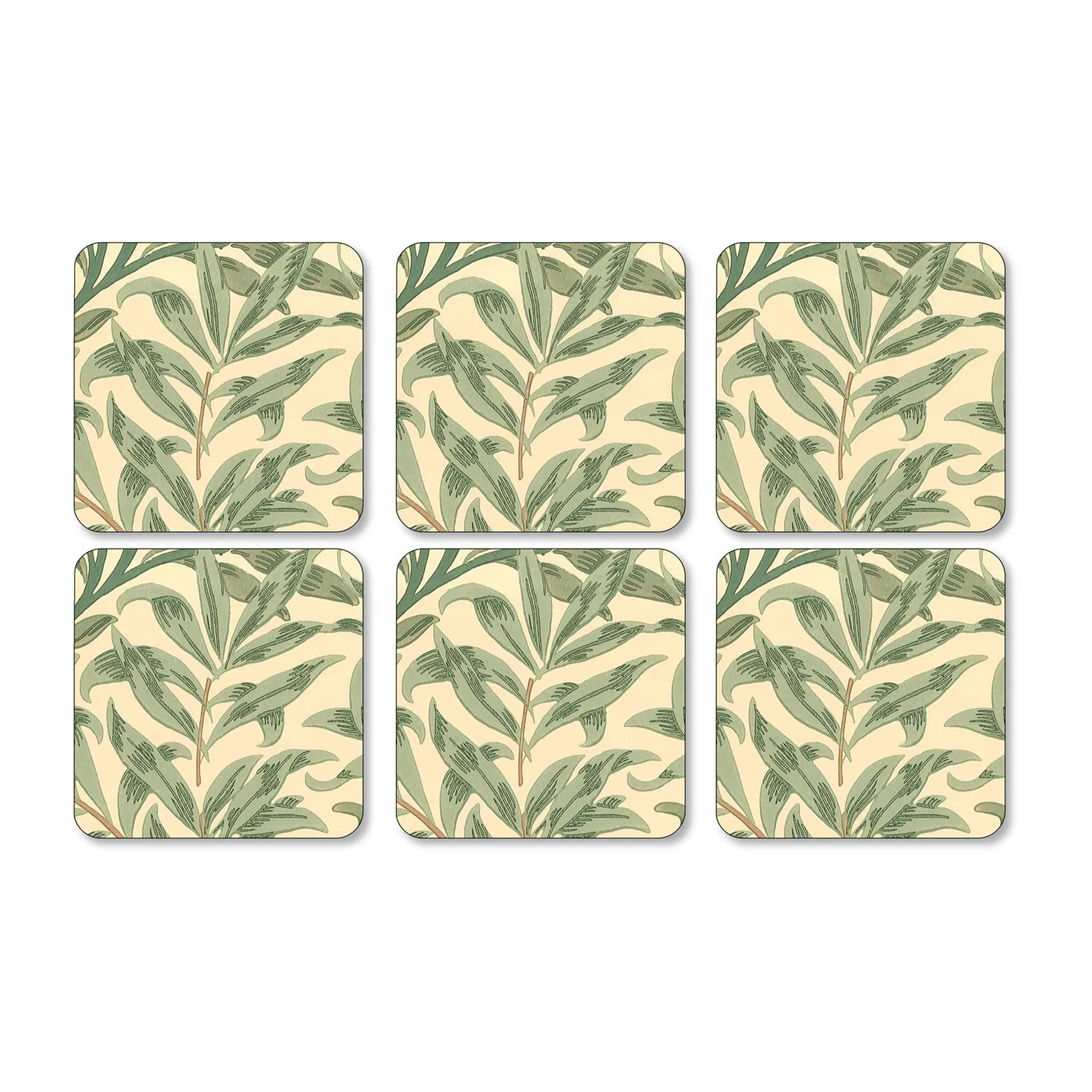 Willow Bough glasunderlägg 6-pack, Green Pimpernel