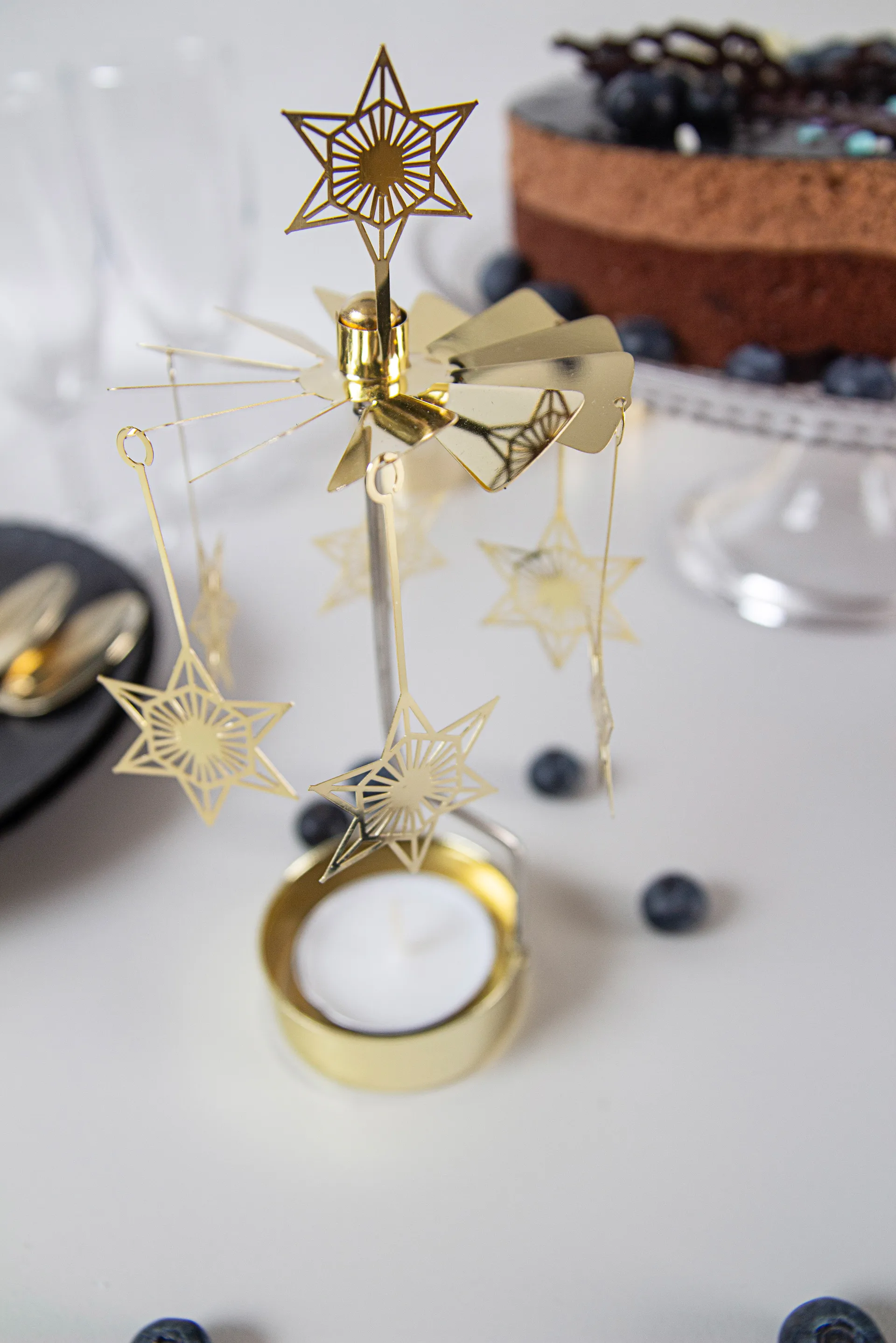 Art Deco stjärna änglaspel, Guld Pluto Design