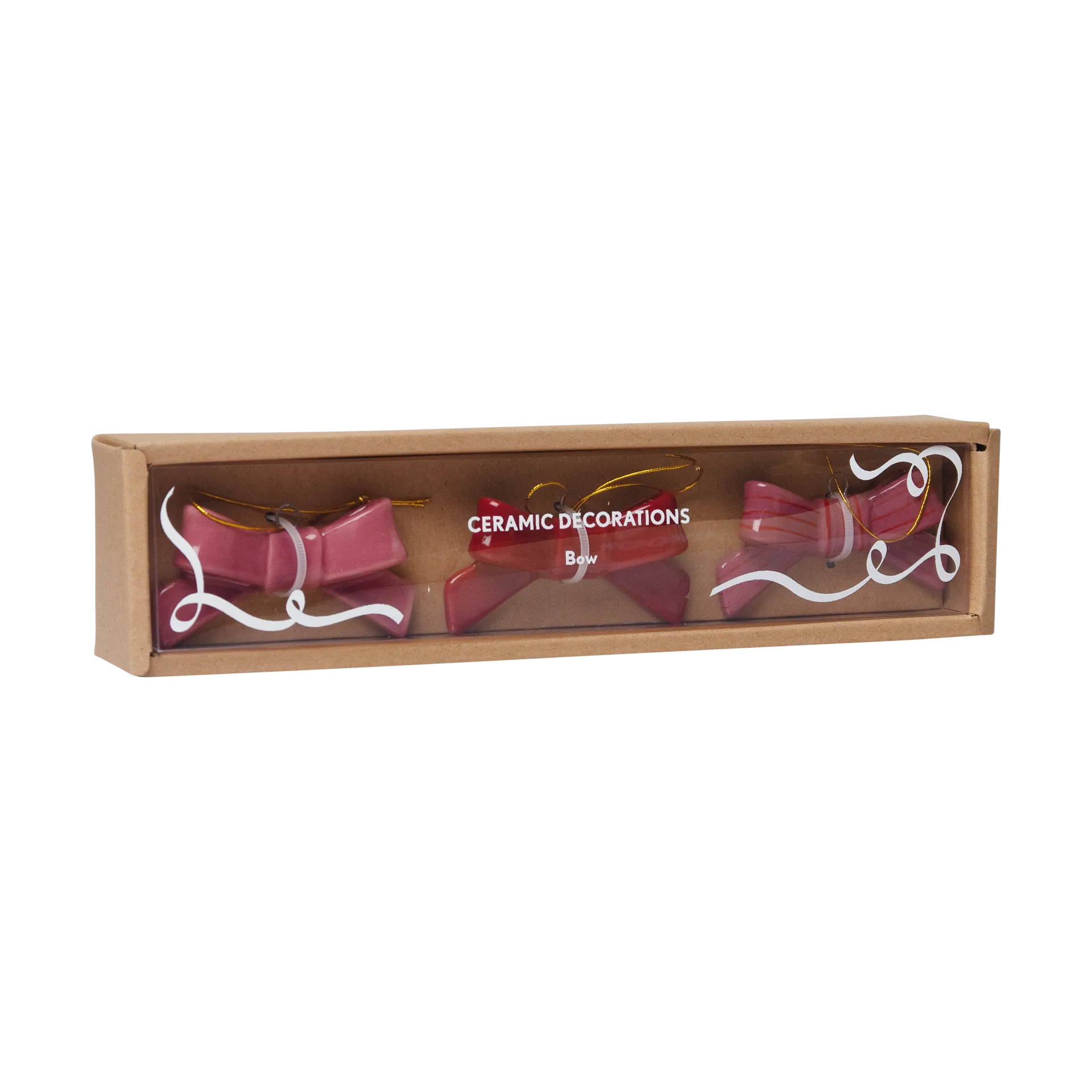Bow dekorationshängen 3 delar, Röd-rosa Pluto Design