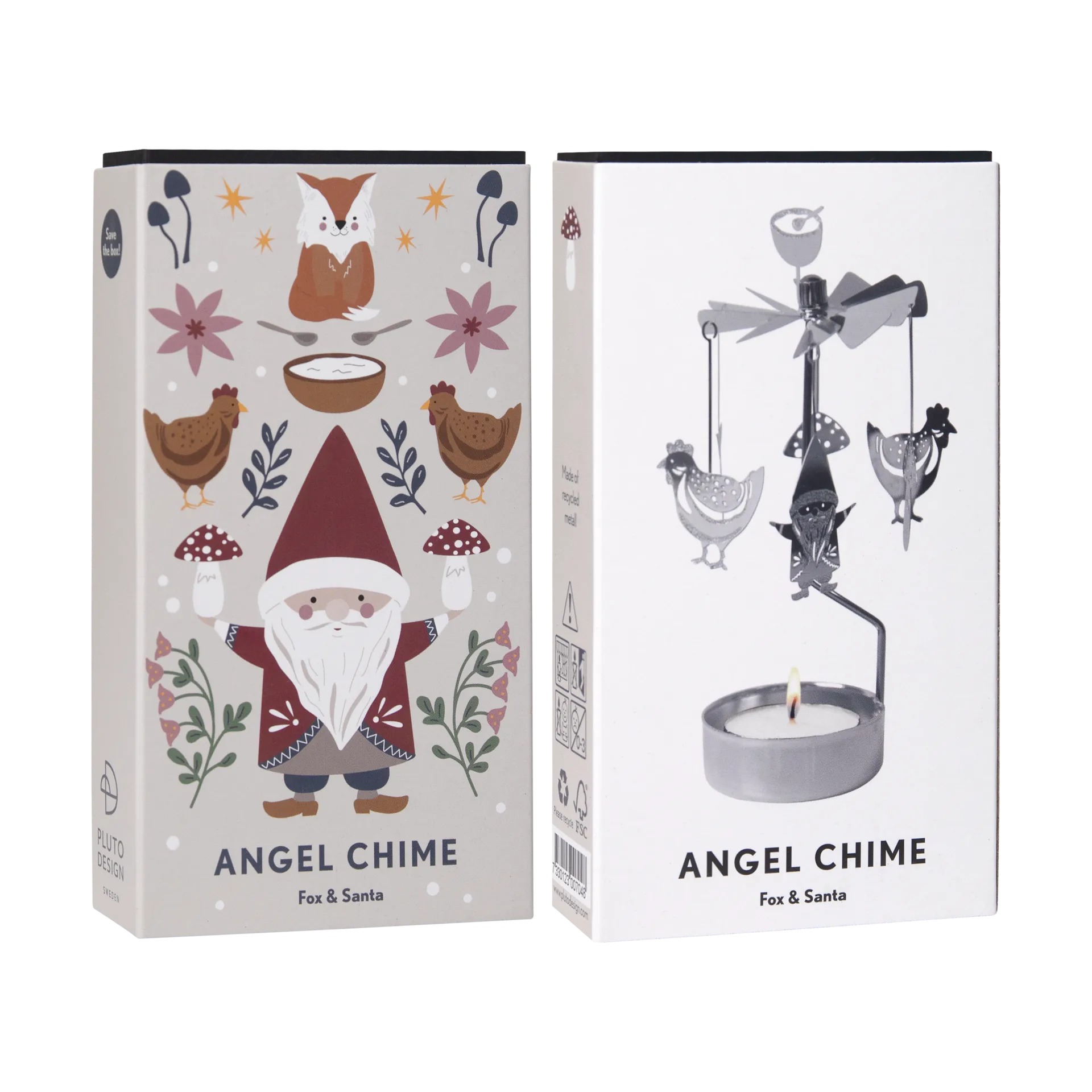 Fox & Santa änglaspel, Silver Pluto Design