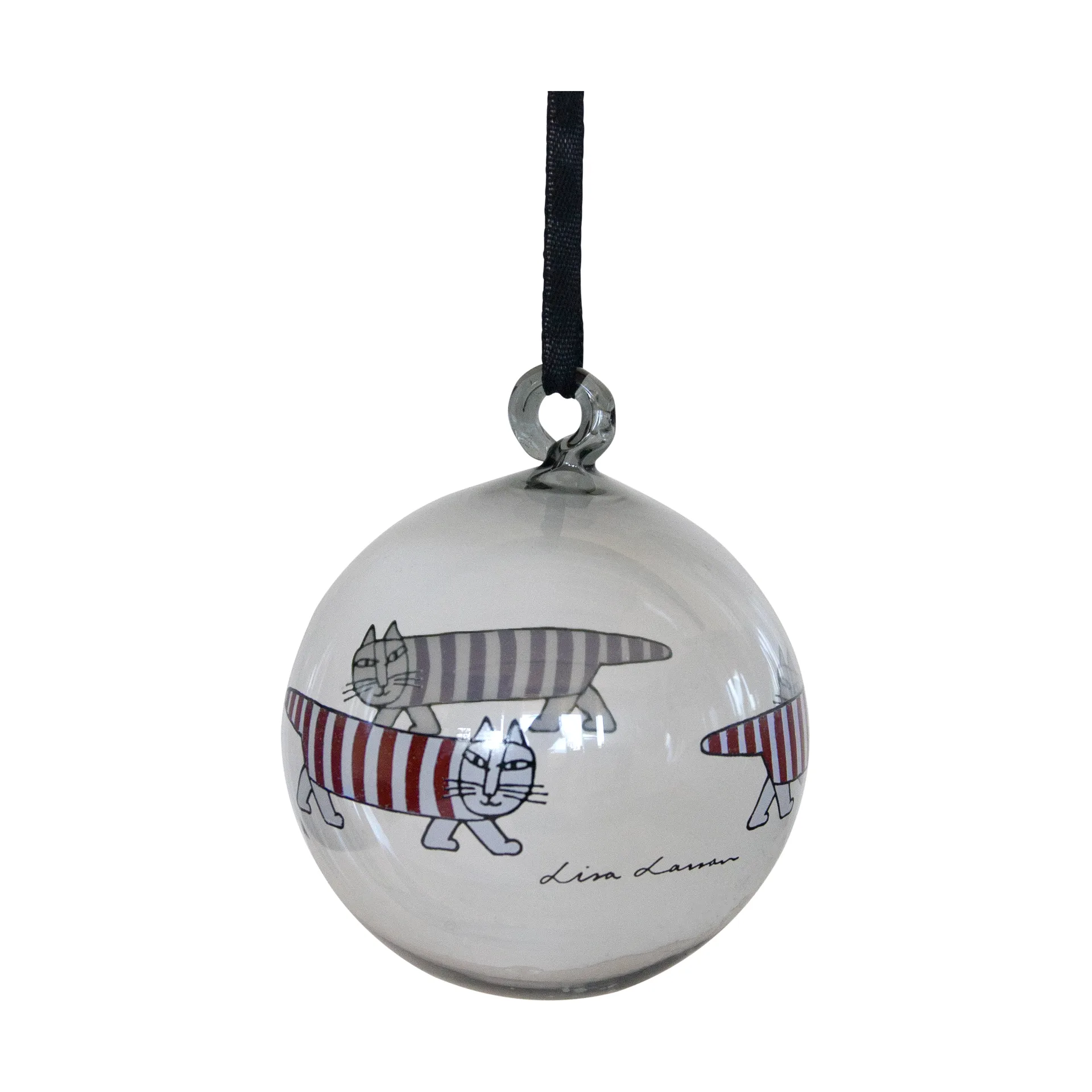 Lisa Larson Mikey julgranskula, Silver-red-white Pluto Design