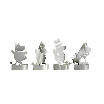 Mumin ljusdekoration 4-pack - Silver - Pluto Design