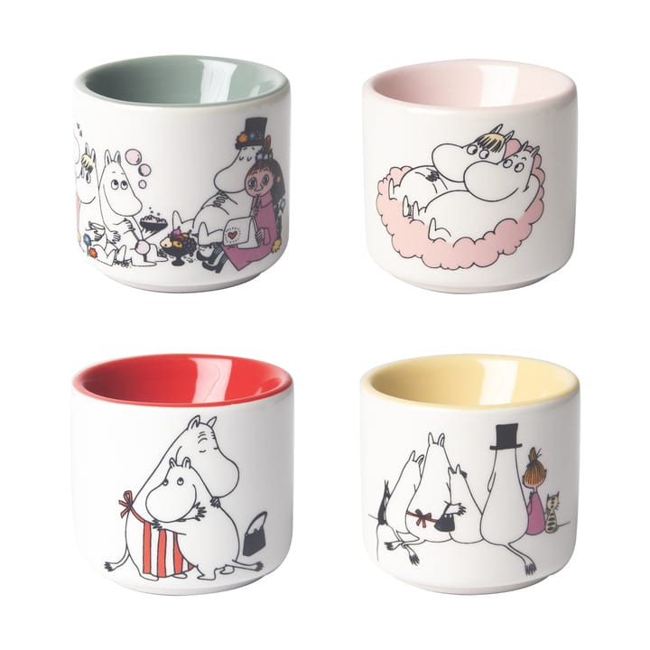 Mumin love äggkopp 4 delar, Vit-multi Pluto Design