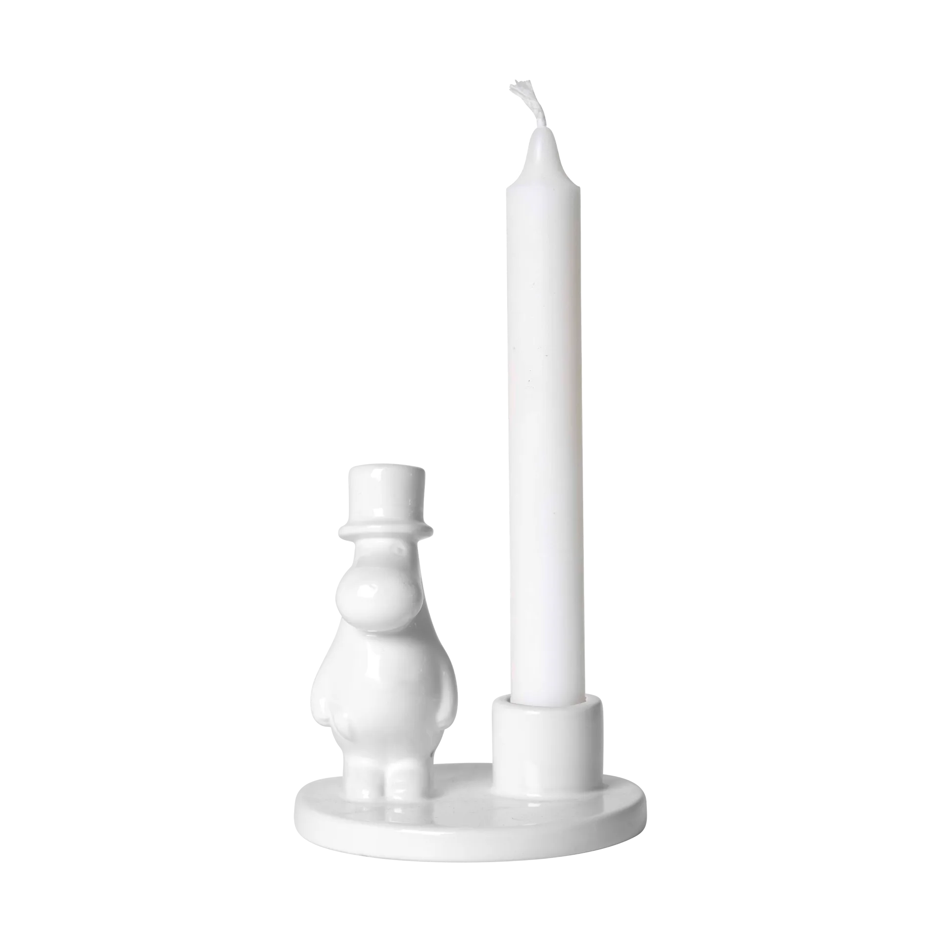 Muminpappa ljusstake keramik, Vit Pluto Design