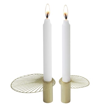 Sun ljusstake liten 2-pack - Guld - Pluto Design