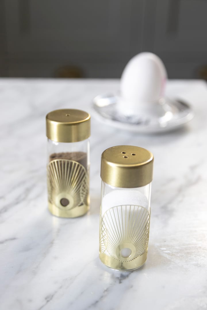 Sun salt- och pepparkar, Guld-glas Pluto Design