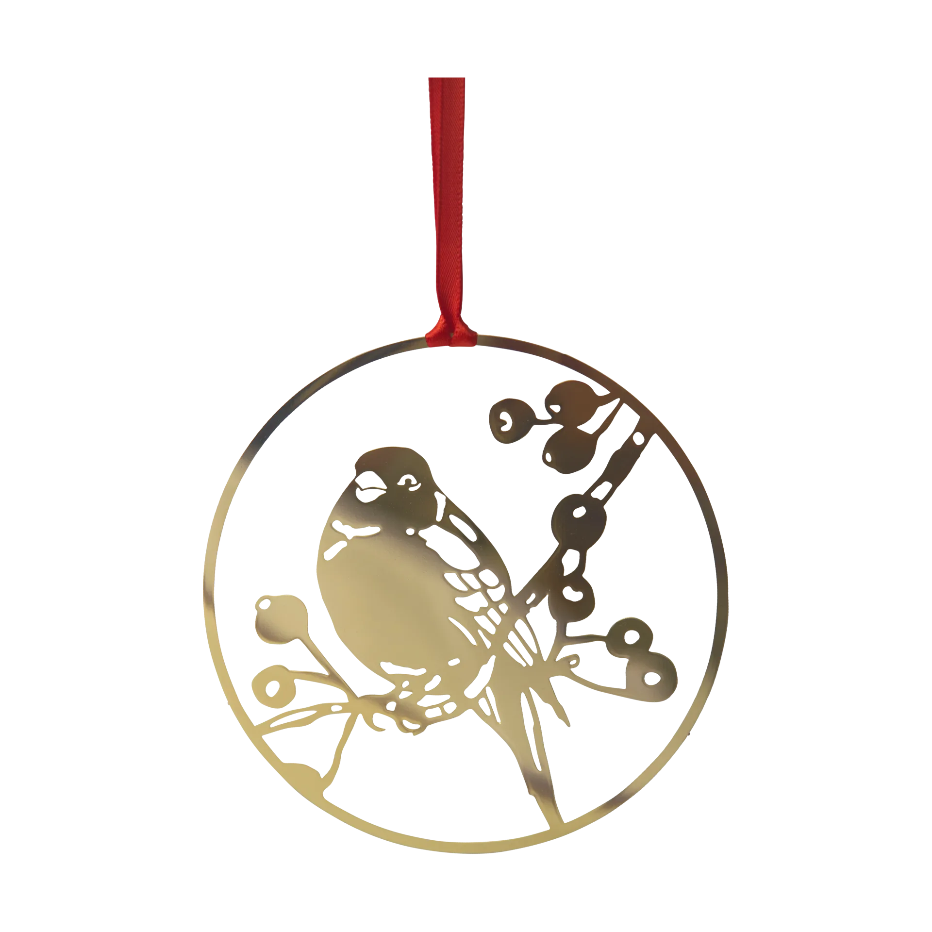Winter Bird L julhänge, Guld Pluto Design
