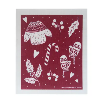 Winter disktrasa 17x20 cm - Röd-grå - Pluto Design