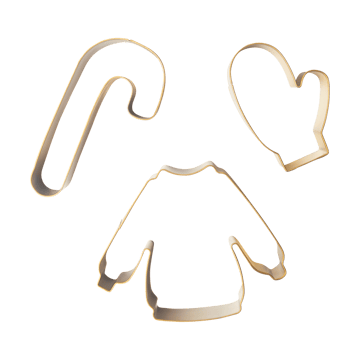 Läs mer om Pluto Design Winter pepparkaksform 3 delar Guld