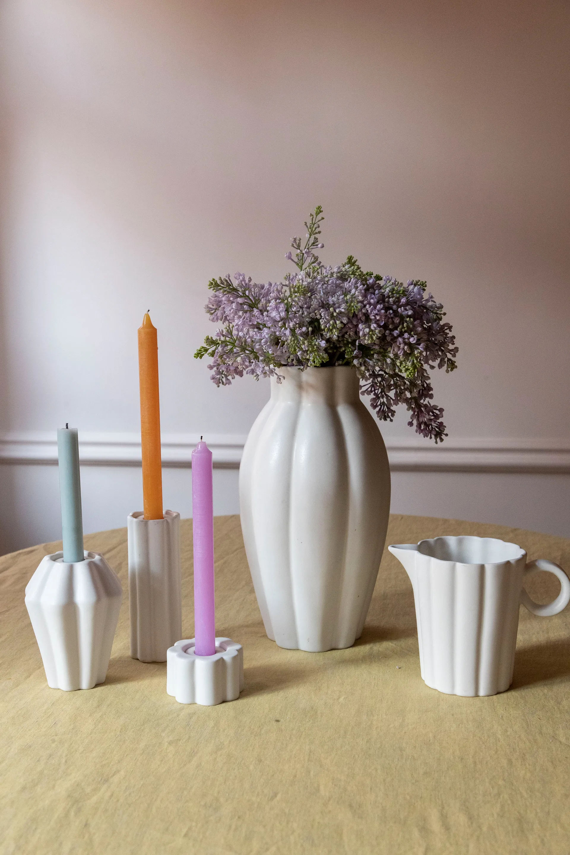 Birgit vas/ljuslykta 14 cm, Shell PotteryJo