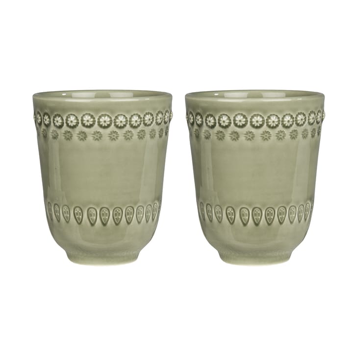 Daisy mugg 35 cl 2-pack, Faded army (grön) PotteryJo