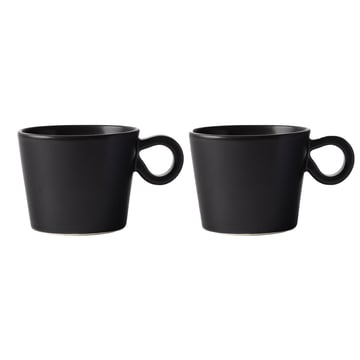 Läs mer om PotteryJo Daria kopp med handtag 2-pack Ink black