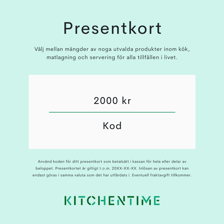 Digitalt presentkort, 2000 kr Presentkort