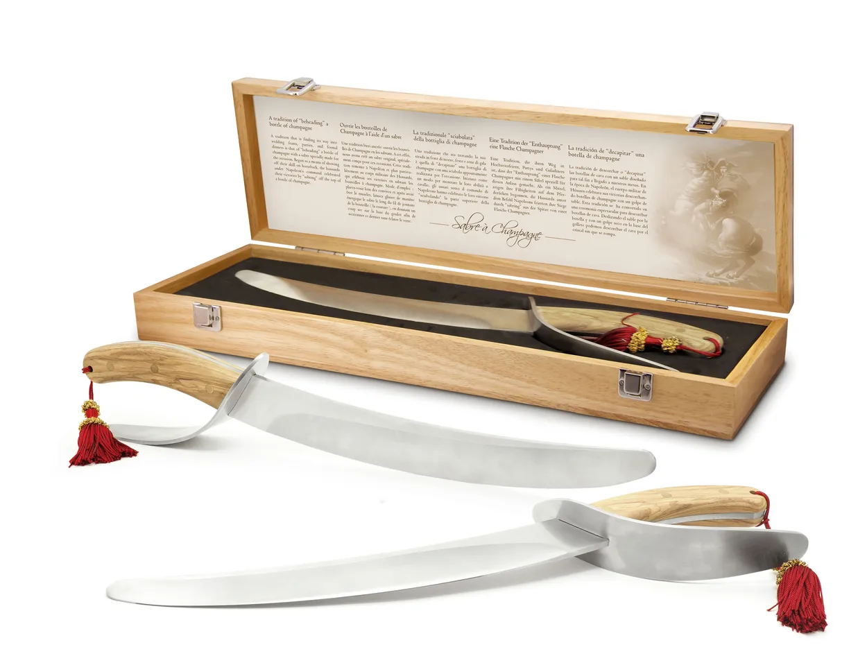 Alternativ bild 0 för Pulltex Hussard champagnesabel, 50,5 cm, rostfritt stål/ek