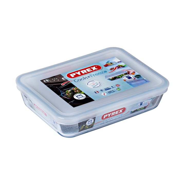 Cook & Freez rektangulärt fat med lock - 19x14 cm - Pyrex