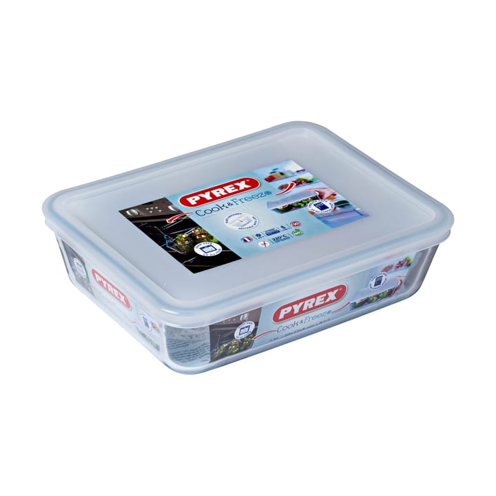 Cook & Freez rektangulärt fat med lock - 22x17 cm - Pyrex
