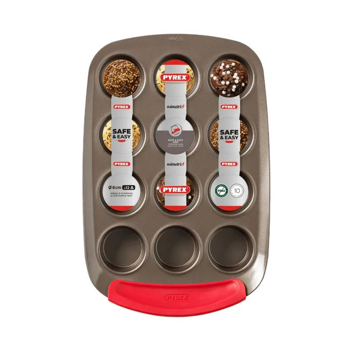 Pyrex Asimetria muffinsform - Silikon, rektangulär,12 muffins - Pyrex