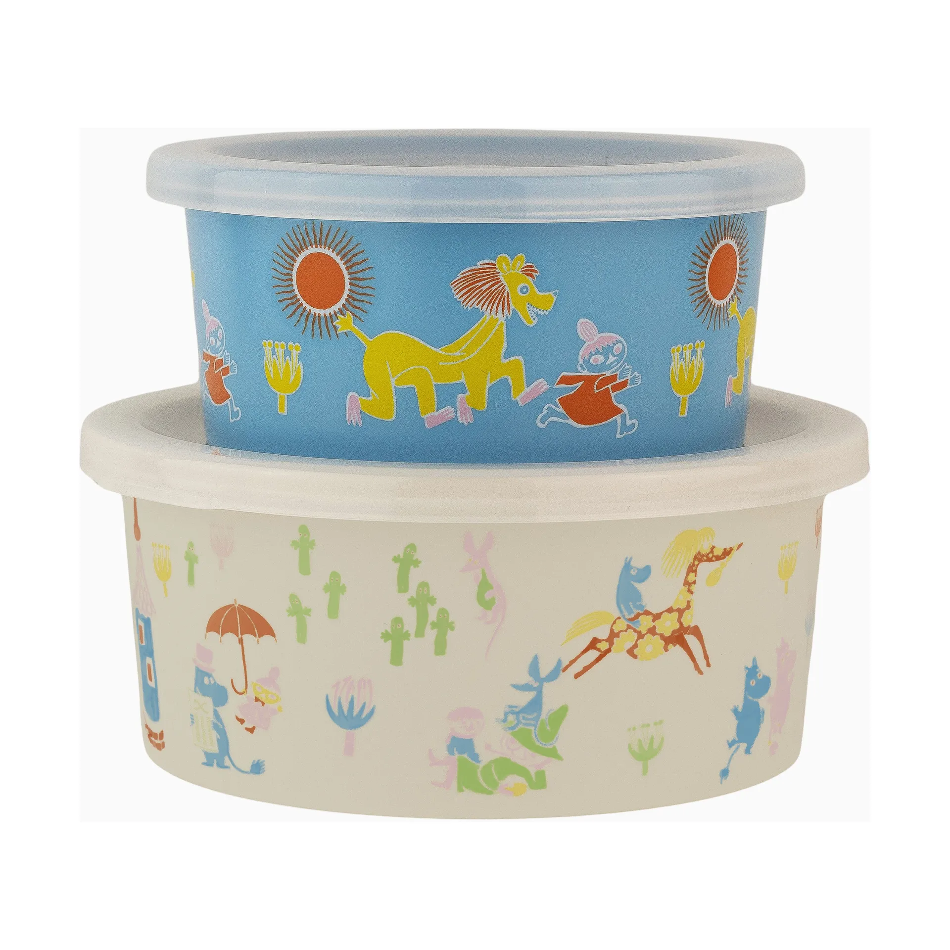 Mumin 80 snackbox 2 delar, Beige-blå Rätt Start