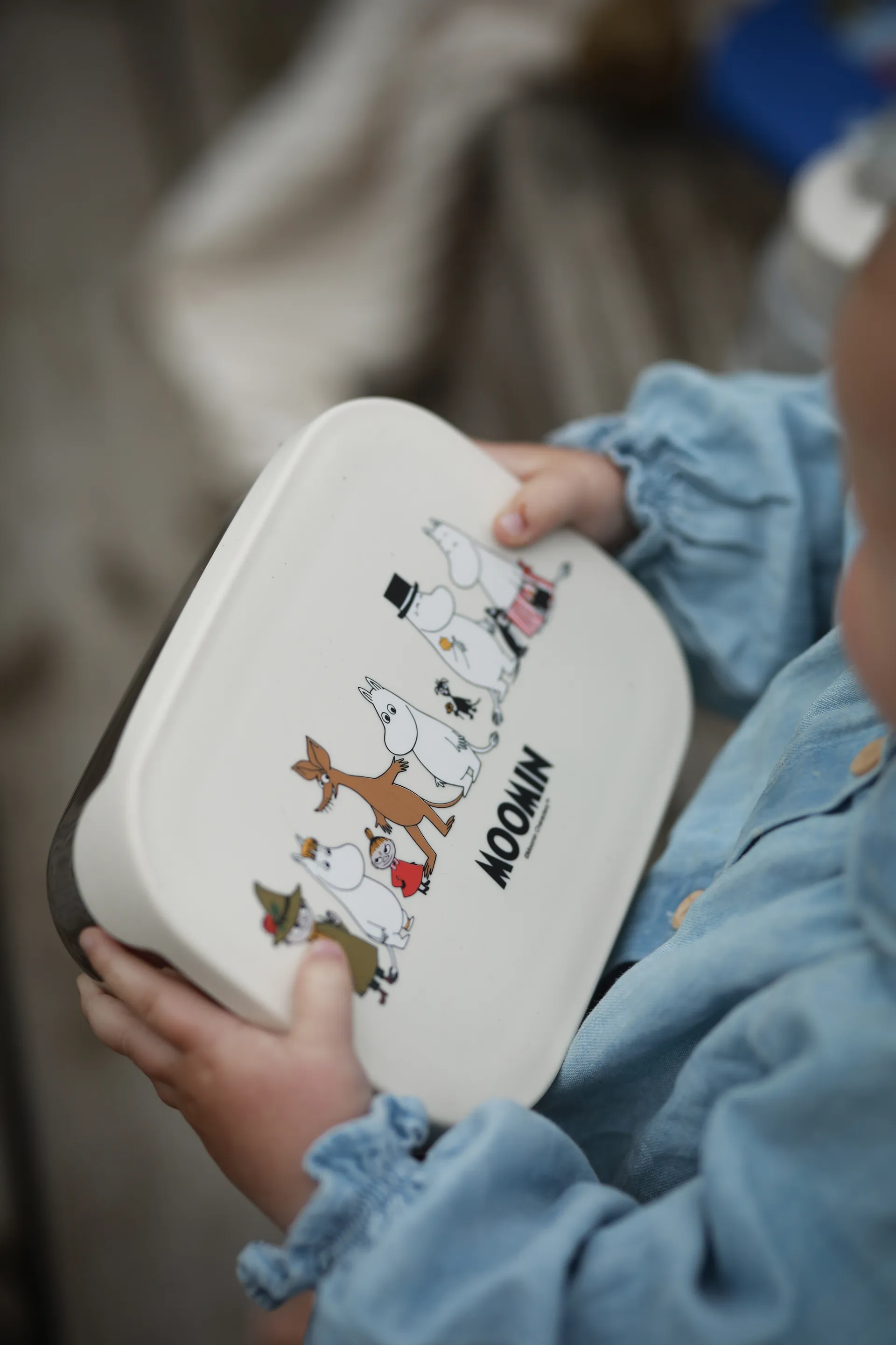 Mumin Familj lunchlåda plåt 13x17 cm, Beige Rätt Start