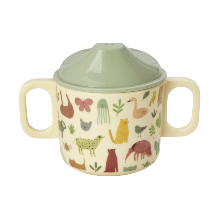 Rice barnmugg med två handtag 20 cl, Sweet Jungle Print-Cream RICE