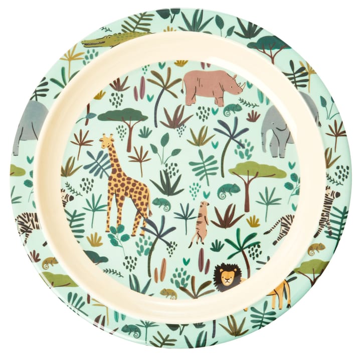 Rice barntallrik Jungle animals, Green-multi RICE