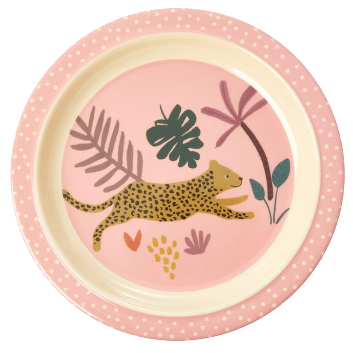 Rice barntallrik Jungle animals, Pink-multi RICE